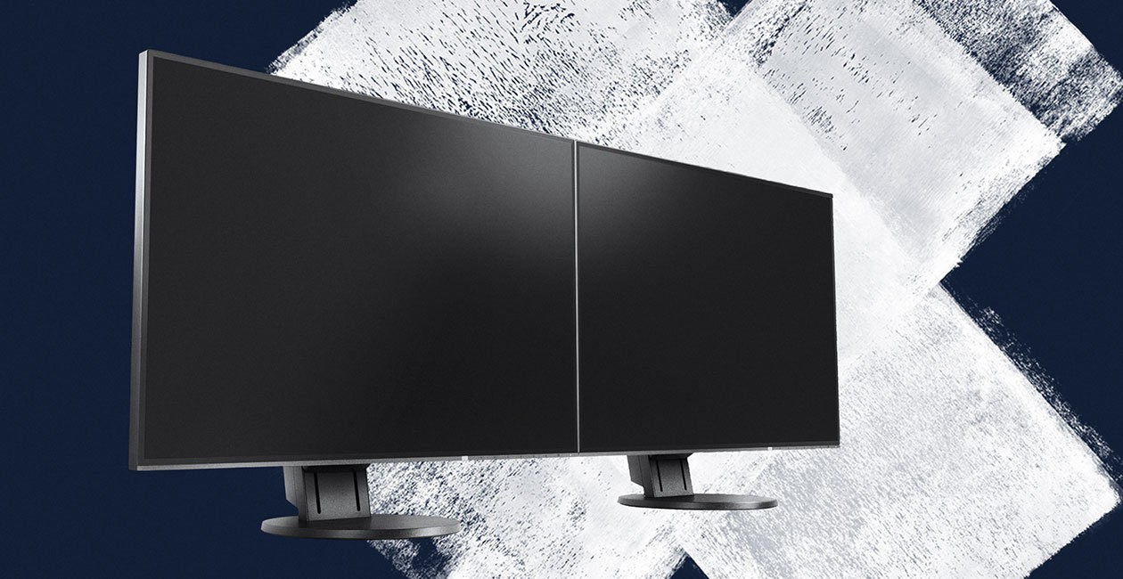 eizo monitors with a nearly frameless design for multi screen operation 85b