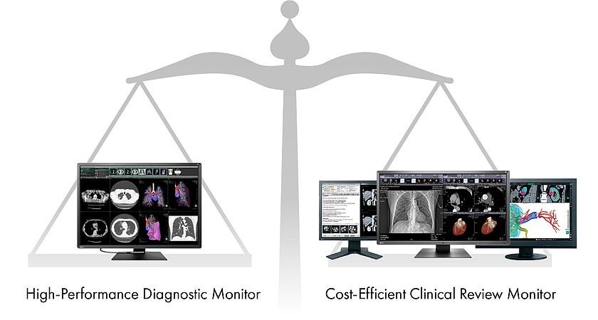 high performance diagnostic monitor vs cost efficient clinical review monitor 60e